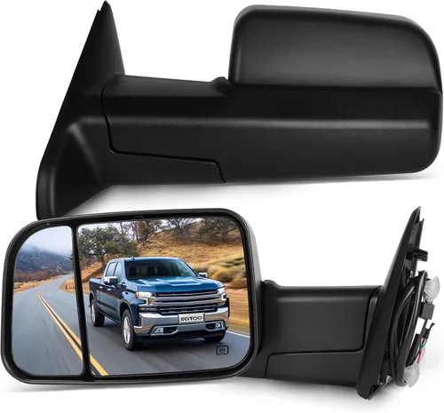 Vista 14 de SCITOO Espejos de remolque retrovisores izquierdos+derechos para Dodge 2009-2016 para Dodge para Ram 1500 2500 3500 con señal de giro calentada