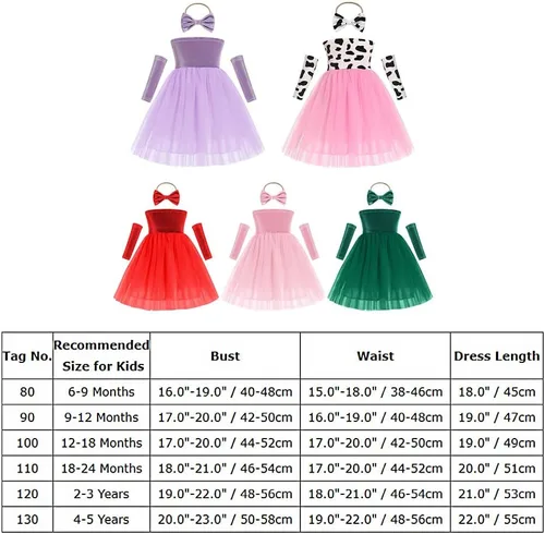 Vista 6 de FYMNSI Vestido tutú de tul sin mangas para niñas pequeñas, con diadema, brazaletes, princesa, cumpleaños, Navidad, vestidos de boda