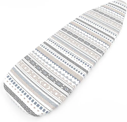 Vista 6 de Encasa XO Funda para tabla de planchar y almohadilla 42"x14" - Acolchado grueso de fieltro de 3mm, ajuste con cordón y bloqueo, fácil de colocar