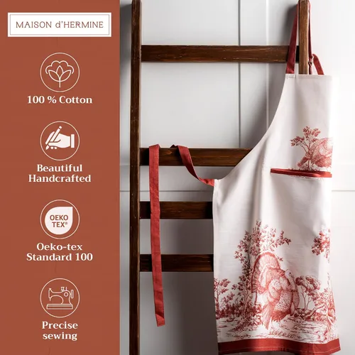 Vista 890 de Maison d' Hermine Delantales para mujer con bolsillo, 100% algodón (27.50 x 31.50 pulgadas)