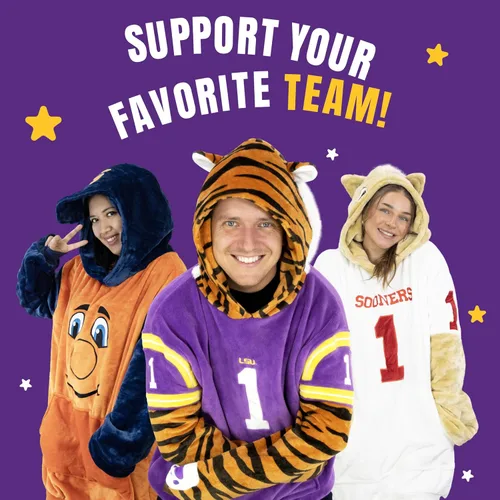 Vista 6 de Manta de peluche con capucha – Louisiana State Mike the Tiger – Snugible