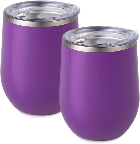 Vista 29 de Vaso de vino Maars Bev sin soporte de con paredes dobles aislantes al vacío de acero inoxidable de 12 onzas, Fucsia