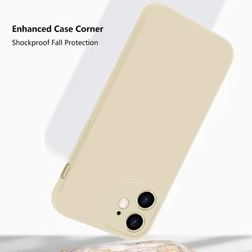 Vista 7 de Funda de silicona líquida compatible con iPhone 12 Mini de 5.4 pulgadas, antiarañazos y huellas dactilares, forro de microfibra a prueba de golpes