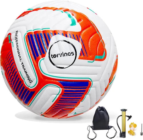 Vista 9 de Balón de fútbol tamaño 5,4 – Piel sintética impermeable con unión térmica, entrenamiento profesional y pelota de partido para jóvenes y adultos