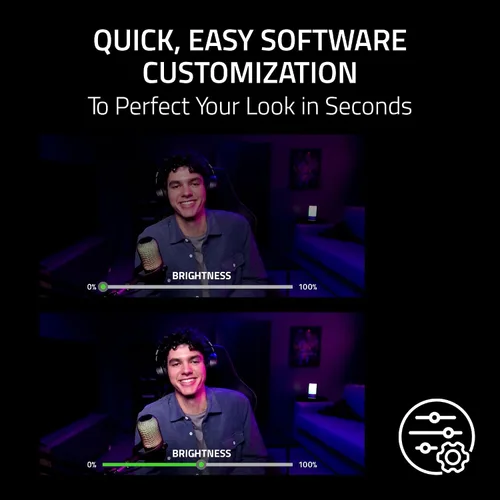 Vista 4 de Cámara web para streaming Razer Kiyo V2 X: 1440p 60 FPS - Enfoque automático - Micrófono incorporado - Lente gran angular - Obturador de privacidad