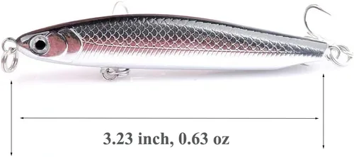 Vista 2 de Señuelos de lápiz de hundimiento lento, como tapones duros de Jerkbaits Crankbaits para salmón bajo, etc. Agua dulce y salada, 39