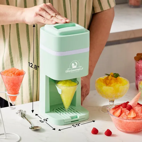 Vista 3 de Elite Gourmet Máquina de hielo y cono de nieve afeitado, ESI2215M, granizados refrescantes, Margaritas, Bebidas Boba, Cono de nieve y soporte