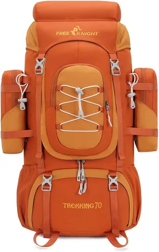 Vista 10 de Bseash 70L (65+5) Mochila impermeable para senderismo camping con cubierta para lluvia, mochila de viaje deportiva al aire libre para escalada