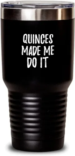 Vista 8 de Quinces Made Me Do It Tumbler Funny Foodie Present Idea Insulated Cup With Lid Black 20 Oz