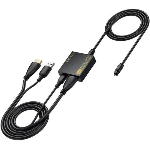 Vista 9 de eARC/ARC a cable extractor de audio óptico (4.9 ft/5 pies), convertidor de audio eARC mejorado compatible con Dolby/DTS 5.1, 192 KHz HDMI eARC/ARC a