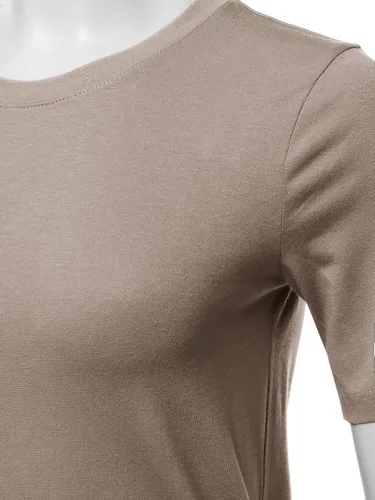 Vista 4 de Women's Basic Solid Premium Cotton Short Sleeve Crew Neck T Shirt Tee Tops
