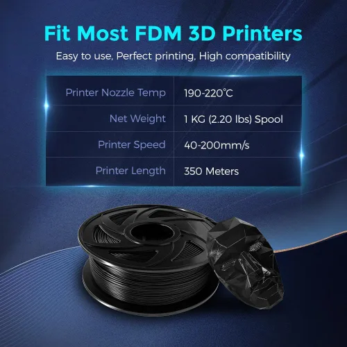 Vista 5 de Voxelab Filamento para impresora 3D, filamento PLA Pro (PLA+) de 0.069 pulgadas, precisión dimensional +/- 0.001 in, material de impresión 3D de 2.2