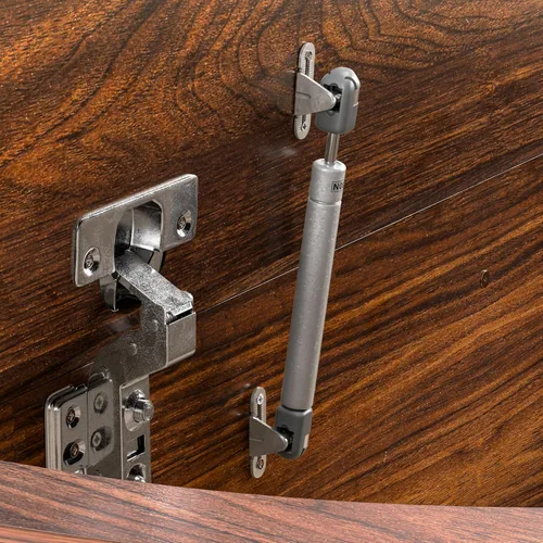 Vista 8 de Mesa auxiliar redonda, mesa central acanalada de 31.5 pulgadas con almacenamiento, mesa de centro elevable con almohadillas ajustables, puerta