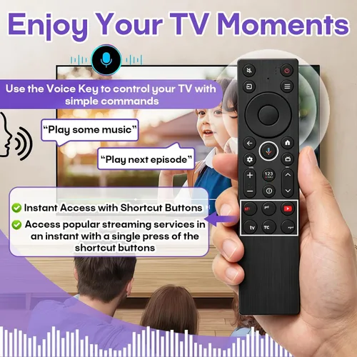 Vista 7 de RC923A FMB1 Voice Remote Replacement Compatible with TCL Google TV Remote