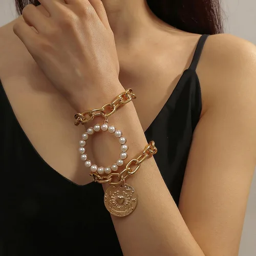 Vista 117 de Long tiantian Pulsera de oro gruesa para mujer, pulseras de oro delicadas, pulseras para mujer, pulseras apilables de eslabones de cadena