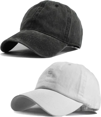 Vista 16 de HH HOFNEN Gorra de béisbol de algodón de sarga lavada y desgastada, vintage, ajustable, para hombre y mujer