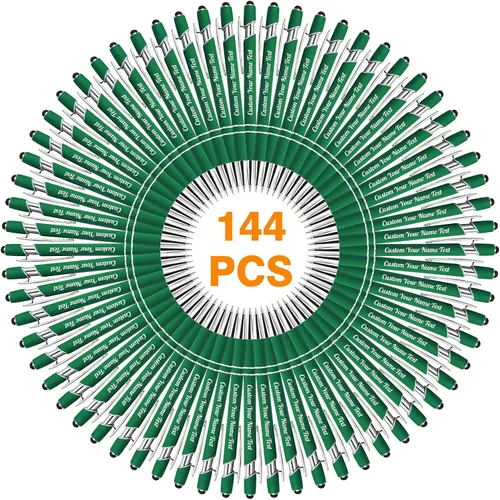 Vista 95 de 12 unidades de bolígrafos personalizados a granel con nombre grabado gratis, bolígrafos de bola personalizados con lápiz óptico, mensaje de texto