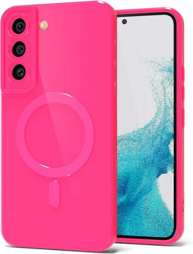 Vista 51 de Svanove Funda magnética de silicona para Samsung Galaxy S22, compatible con Magsafe, bonita funda para mujer, goma de gelatina brillante delgada
