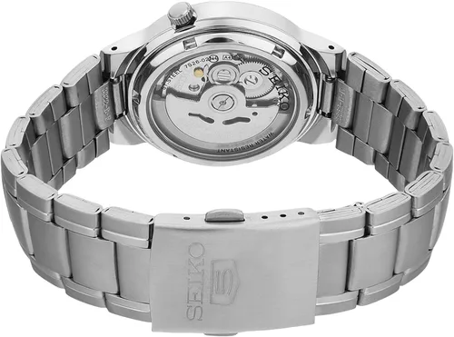 Vista 5 de SEIKO SNKA01K1 5 - Reloj automático de acero inoxidable con esfera blanca para hombre Blanco Reloj de cuarzo cuerda automática