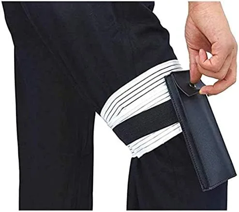 Vista 4 de Ninja Kunai Bolsa con vendaje, máscara Ninja Kakashi Cosplay Anime Ninja Disfraz (negro)