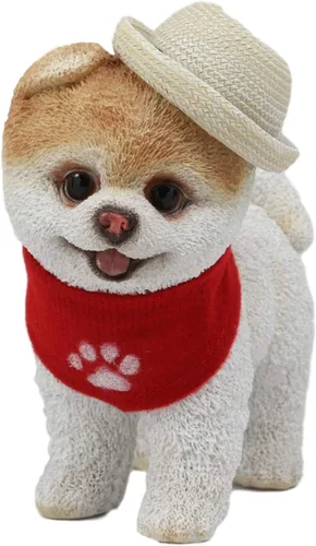 Vista 13 de Ebros Christmas Santa Boo - Estatua de perro de Pomerania más linda del mundo para mascotas, amigos de mascotas, perros coleccionables, figura