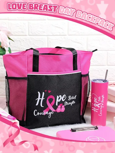Vista 3 de Paterr Paquete de 2 bolsas y bolsas de quimioterapia para mujeres para el cáncer de mama, accesorios para el cáncer de mama