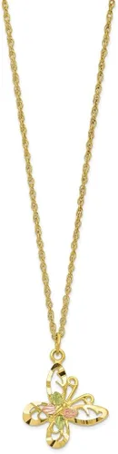 Vista 7 de ICE CARATS Collar de mariposa de oro de 10 quilates con colgante de mariposa de tres colores, diseño de arácnido, joyería fina para mujer, regalos