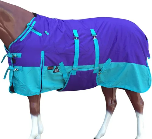 Vista 21 de HILASON Manta de Caballo de Poly Impermeable de Invierno 1200D con Envolvente de Vientre Mantas de Exterior para Caballos Vino