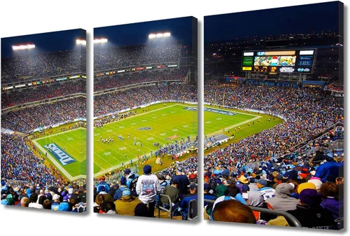 Vista 72 de TUMOVO MetLife Stadium - Decoración de pared de Nueva York, 3 piezas, lienzo, arte de pared para decoración del hogar, juegos de fútbol americano
