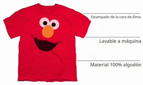 Vista 4 de Colección de caras de personajes de Plaza Sésamo, camiseta para niños pequeños y niñas