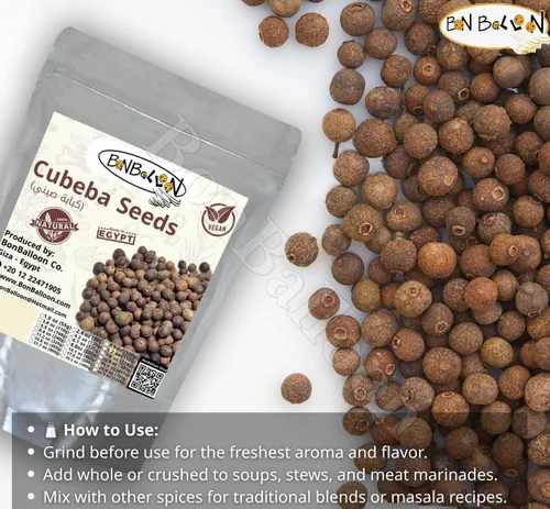 Vista 4 de Semillas de Cubeba secas Kabab Semillas enteras Piper Cobeba Linn Cubeb Bayas de cocina Condimento Especias Hierbas Hierbas Hierbas Naturales