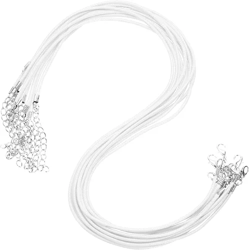 Vista 127 de MECCANIXITY 10 cordones de collar encerado de 18 pulgadas, cadena de collar a granel con cierre de 0.059 in de cuerda de cuero encerado para hacer