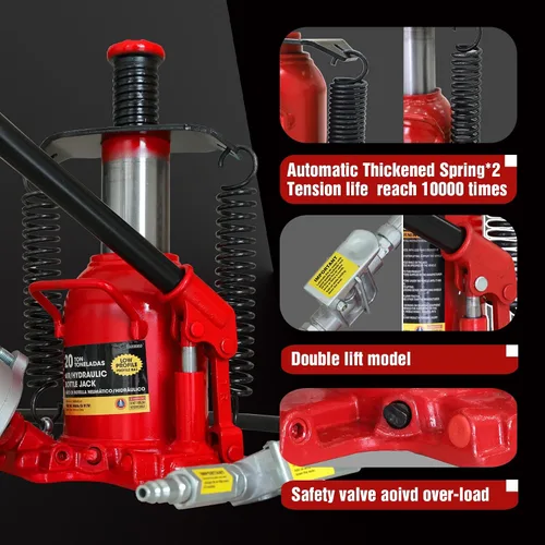 Vista 4 de BIG RED TQ20006D-1 Torin - Gato de botella neumático hidráulico de perfil bajo soldado: bomba de aleación de aluminio y equipo de liberación lenta
