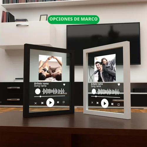 Vista 4 de EGD Spotify - Placa decorativa personalizada, regalos personalizados para él y ella, marco de fotos personalizado para novio, novia, pareja, esposa