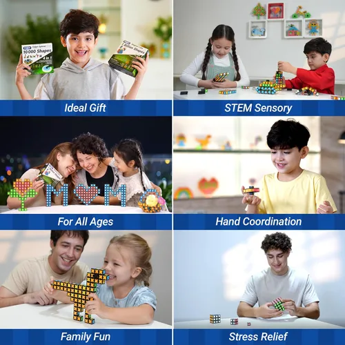 Vista 6 de TOSY Magnet Cube 2x2 - 8 Bloques, Juguete 2 en 1: Cubo de Rompecabezas 2x2x2 y Cubo Infinito Personalizable, Luminoso, Regalo para Relleno de Medias