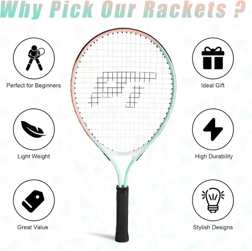 Vista 4 de PICKLETECH Kids Tennis Racket for Junior Toddlers Starter Kit 17-25" Tennis Racquet for Girls and Boys with Carry Bag, Lightweight for Beginners