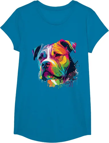 Vista 90 de Colorful American Bulldog American Bully Men Women T-Shirt Asphalt Grey