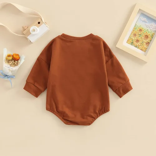 Vista 6 de My First Thanksgiving - Conjunto de sudadera de manga larga con cuello redondo para bebé, niña y niño, mameluco de gran