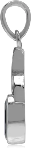 Vista 3 de Silvershake Colgante solitario con nudo celta triquetra de plata de ley 925 con piedra natal
