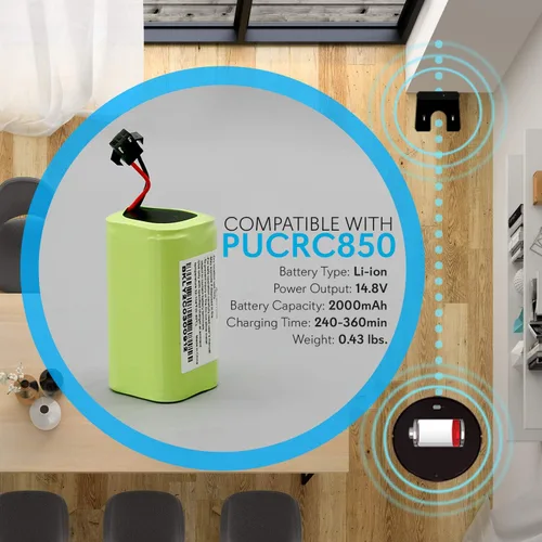 Vista 2 de PURE CLEAN Batería de repuesto para aspiradora robot (Modelo: PUCRC850)