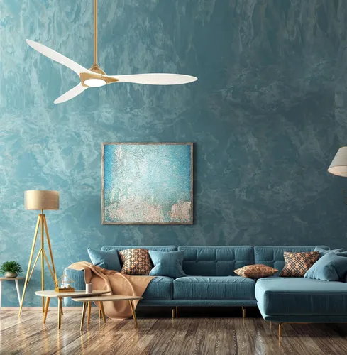 Vista 6 de Minka-Aire F868L-SBR/WHF Elegante ventilador de techo de 60 pulgadas con luces, latón suave