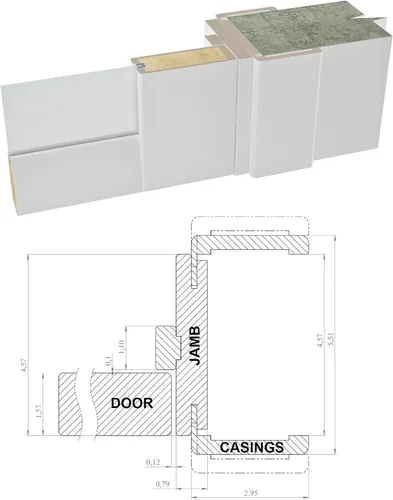 Vista 4 de Lucia 1299 negro mate con espejo de 24 x 80 pulgadas, marco de panel regular individual, puertas resistentes para baño y dormitorio