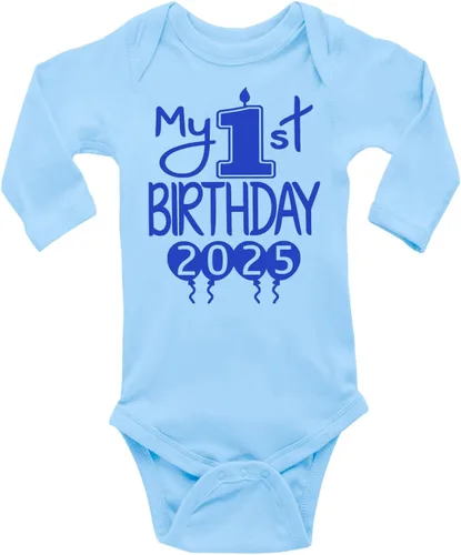 Vista 10 de Reaxion Traje de cuerpo entero hecho a mano para bebé niño y niña, mi primer cumpleaños 2024