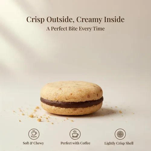 Vista 5 de Rippa Baci di Dama - Galletas de café italianas con rico chocolate negro y café arábica para amantes de las galletas y reuniones familiares