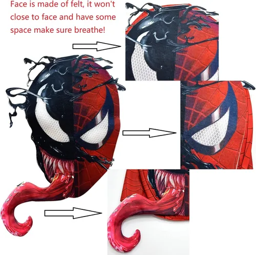 Vista 2 de YUVRAJ Disfraz de superhéroe de Halloween para niños, disfraz de monstruo para cosplay con impresión 3D