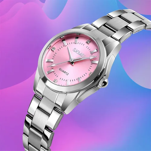 Vista 6 de Reloj de cuarzo para mujer, de acero inoxidable, impermeable, reloj clásico y elegante para mujer, reloj de regalo original