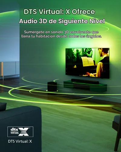Vista 3 de Barra de sonido PHILIPS B5309 2.1 con subwoofer inalámbrico y tecnología de audio DTS Virtual:X inmersiva - 240W de potencia máxima, graves