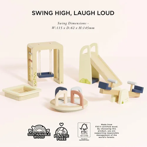 Vista 4 de Juego de muebles de exterior para casa de muñecas Accesorios de muebles de jardín para casas de muñecas, juego de simulación de madera premium