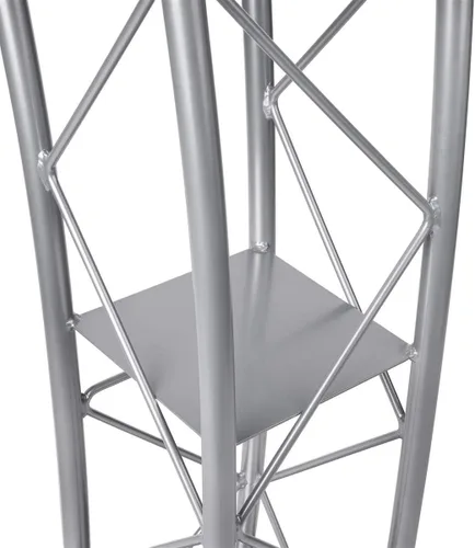 Vista 5 de Displays2go Atril de armadura de aluminio y acero plateado