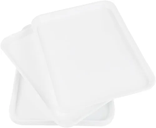 Vista 8 de 6 paquetes de bandejas de plástico grandes grises, bandejas multiusos de 25.23 x 17.59 pulgadas